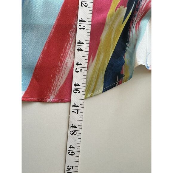 Milly Becca Dress Size Small Watercolor Brushstroke Print V-Neck Midi Sleeveless - Picture 10 of 11